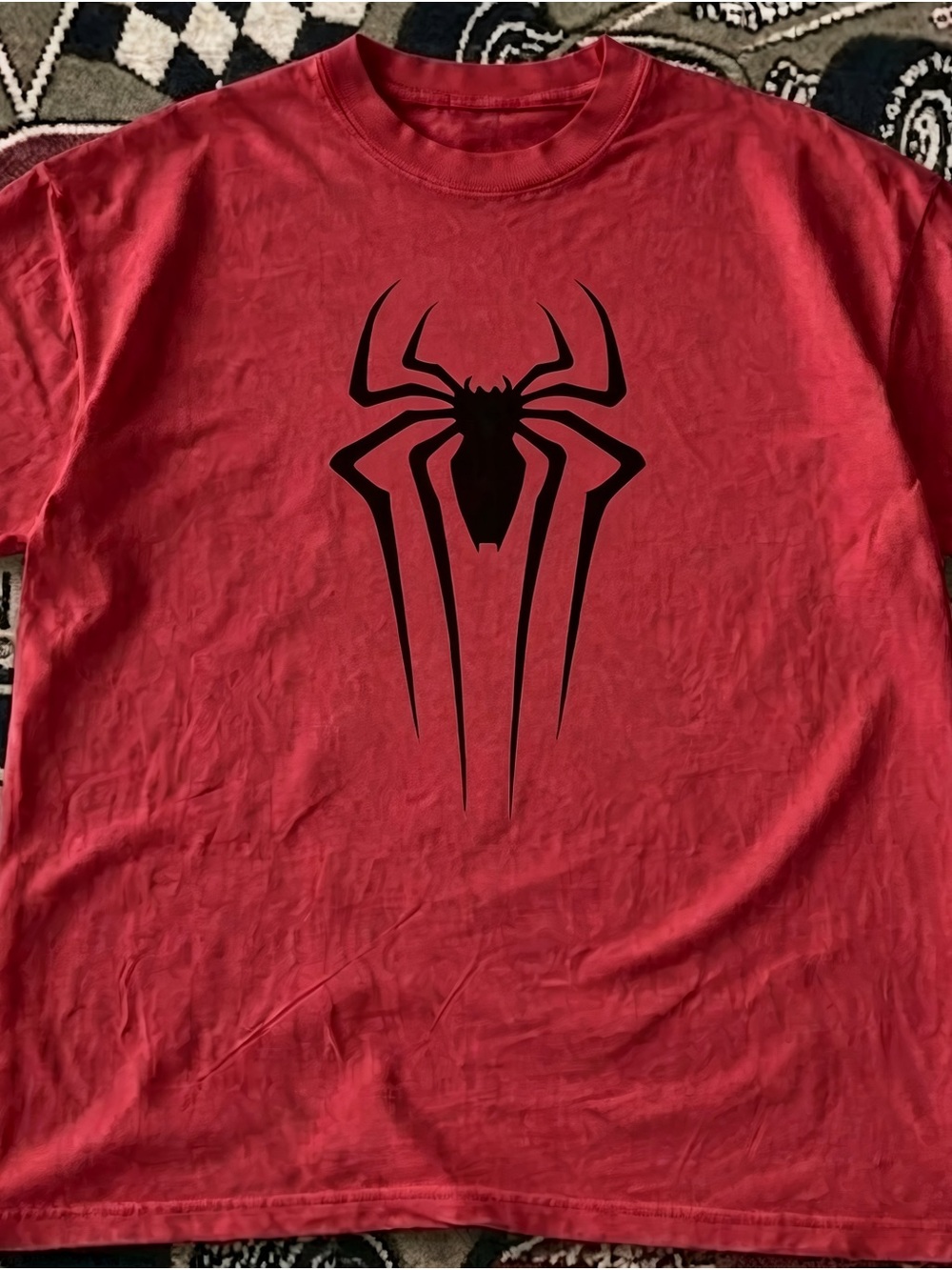 Vintage Spider Logo Graphic Red Womens Mens T-shirt Unisex